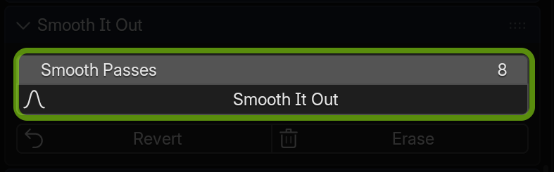 Smooth Passes slider and Smooth It Out button highlighted