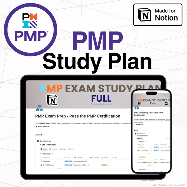 PMI PMP Exam Prep Study Plan — Notion