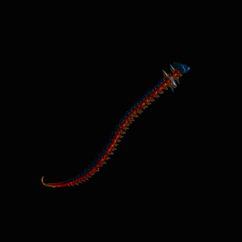 Cauda Noir Red-Blue magma spinal tail