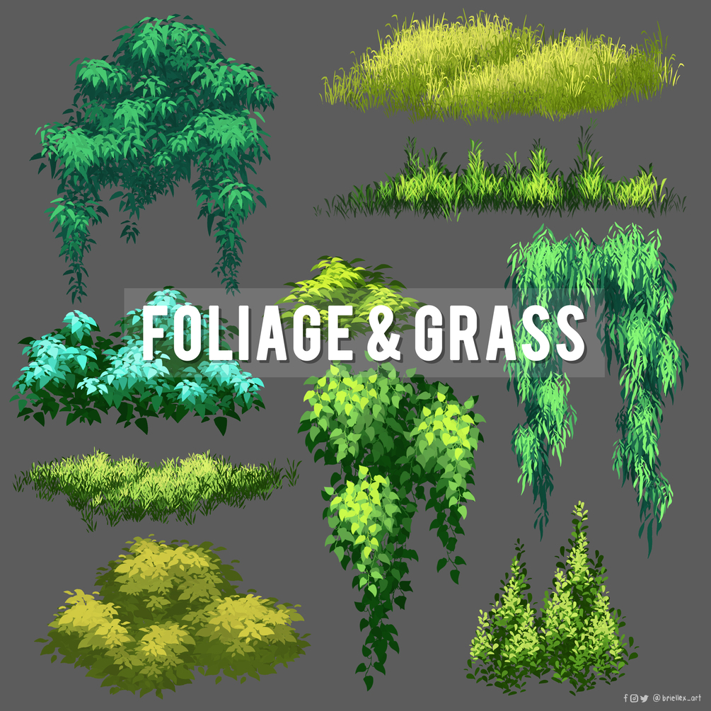 Foliage & Grass Brush Set for and Procreate