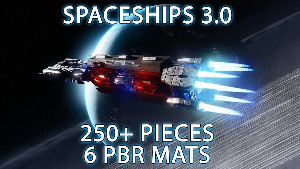 Sci|fi Spaceship kitbash Vol.3 | 250+ pieces | 6 PBR textures by Daniel Grove