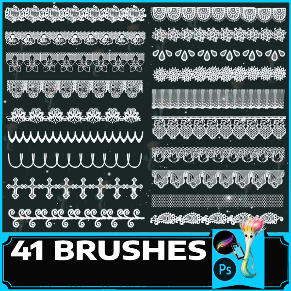 procreate brush ps brush cheongsam lace hollow lace mesh wedding dress fabric ipad tablet painting by best procreate brushes