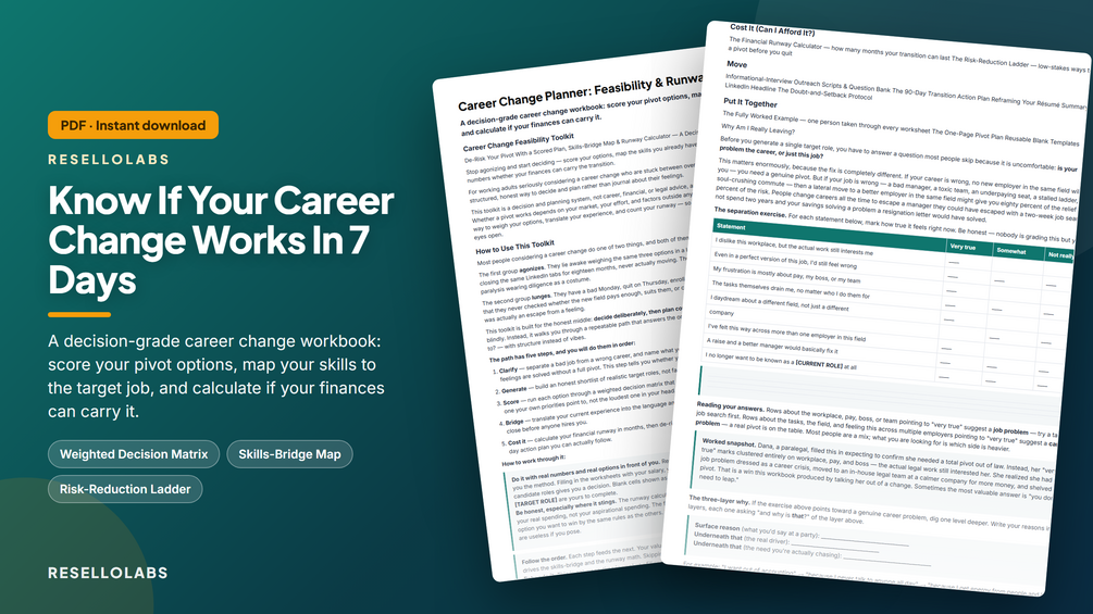 Career Change Planner: Feasibility & Runway Toolkit cover