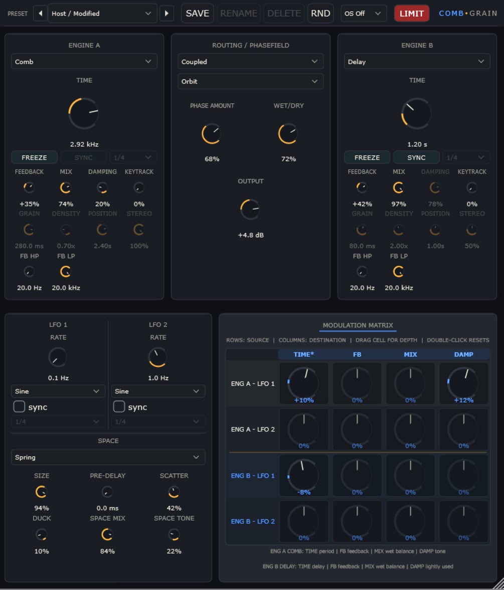 CombGrain plugin interface