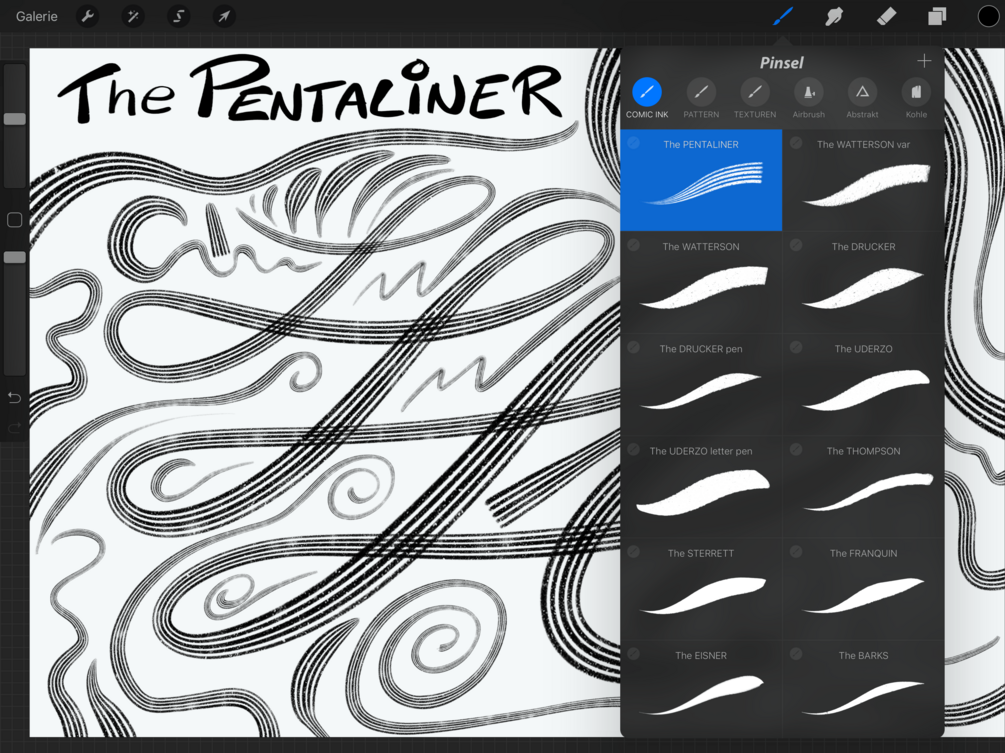 COMIC & CARTOON Ink Set #1: 20+ Professional Inking Brushes for Procreate —