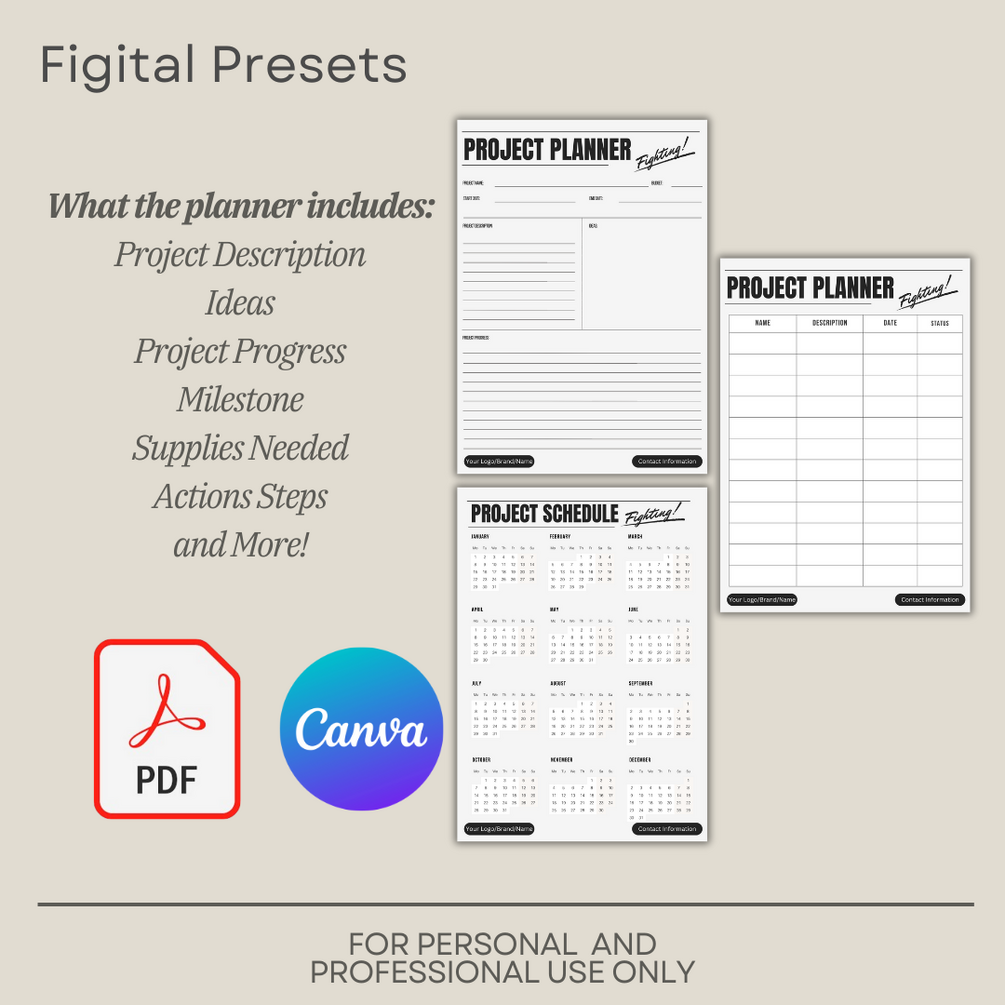 [FREE] Black Bold Project Planner for Creative Directors, Designers ...