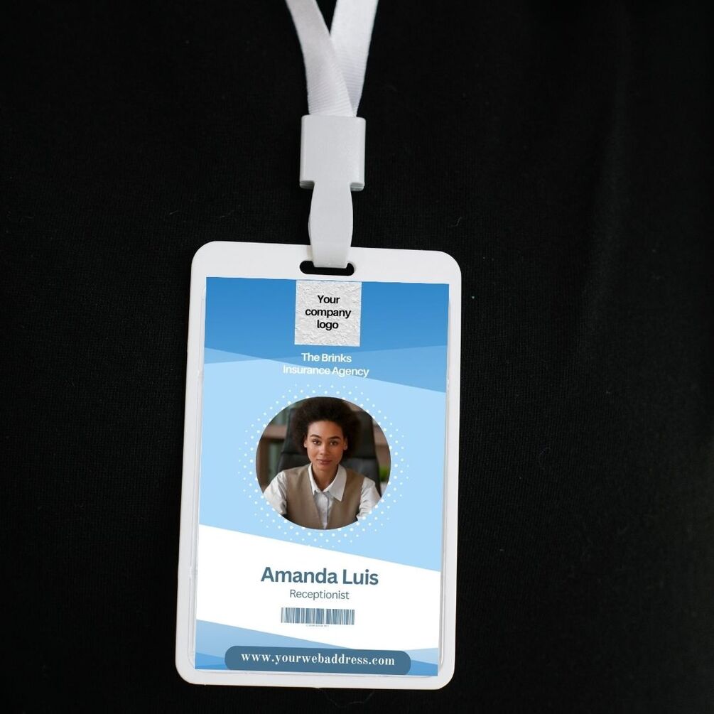 Editable Photo ID Card Template, Printable ID Badge, Canva Template