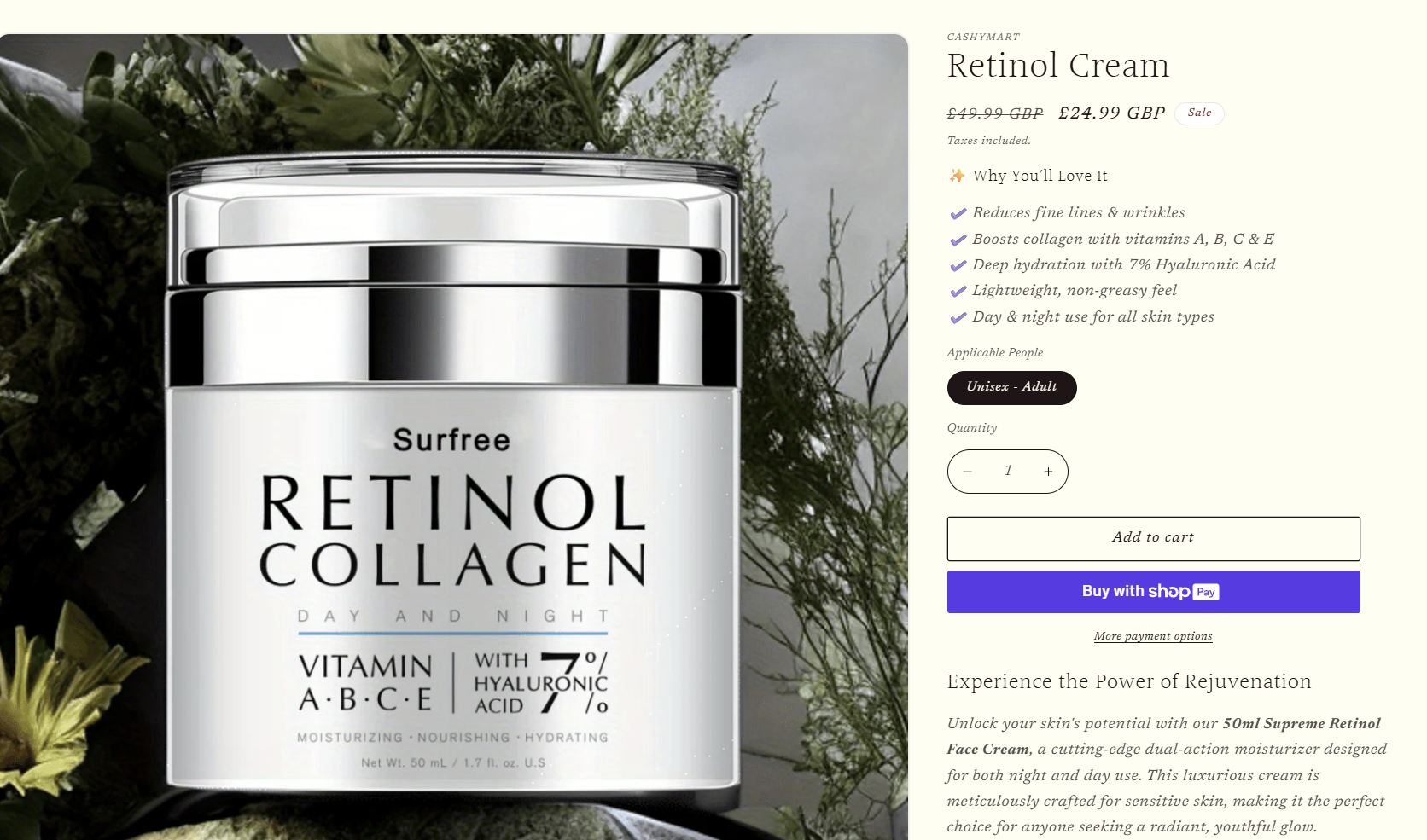 golden hour glow product page