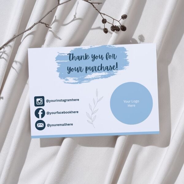 Editable Thank You Card Template | Digital Download | Canva Editable Digital Design | Instant Download | Digital File | Small Business