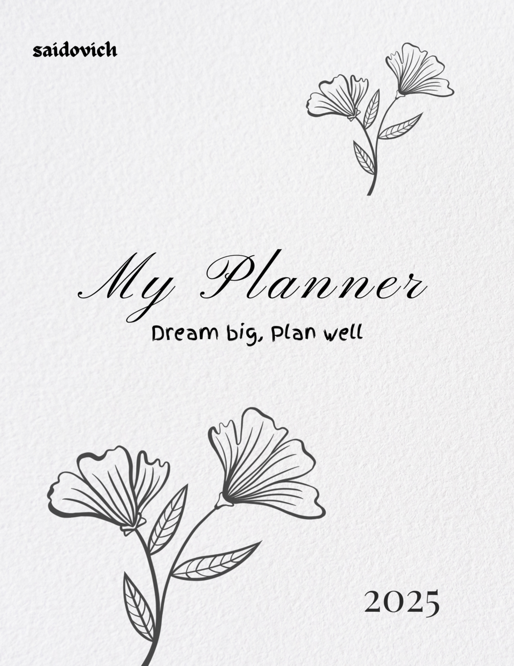My 2025 planner ( dream big, plan well )