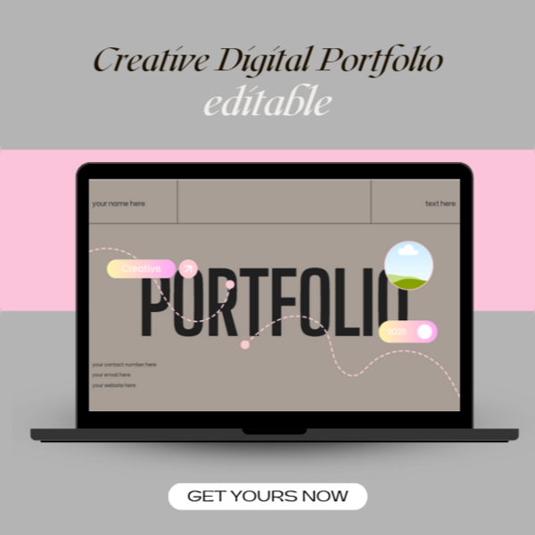 Creative Editable Portfolio Template | Canva Digital Portfolio for Artists, Designers & Small Business