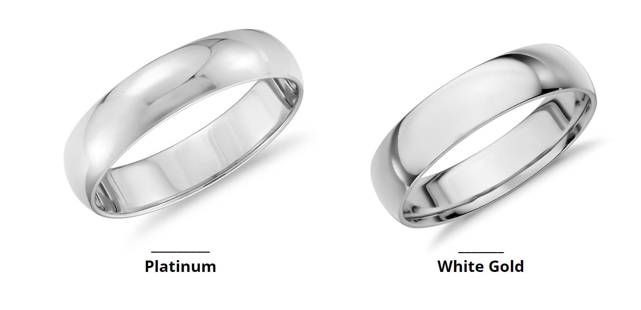 Platinum next sale to white gold