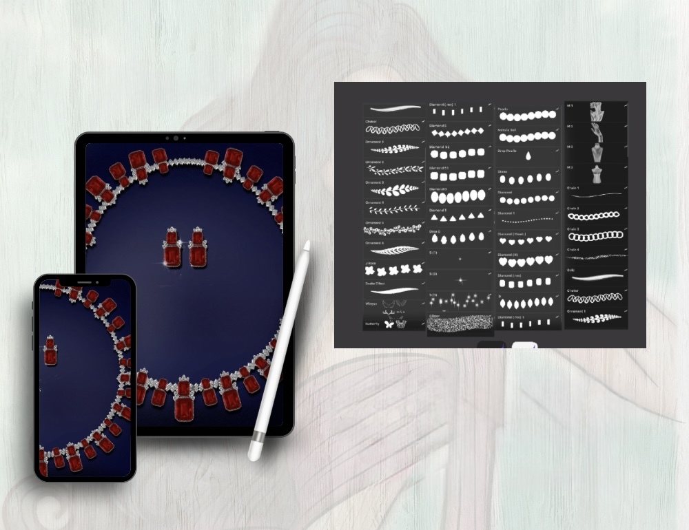 46 Fashion Jewelry Procreate Brushes by Procreate Poetry