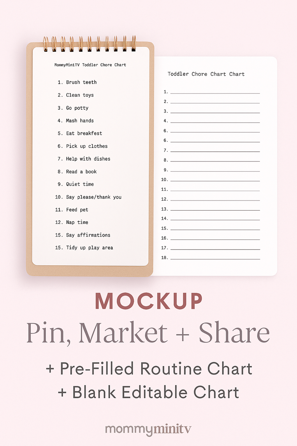 Printable Toddler Chore Chart Bundle – Gentle Daily Routine for Ages 2 ...