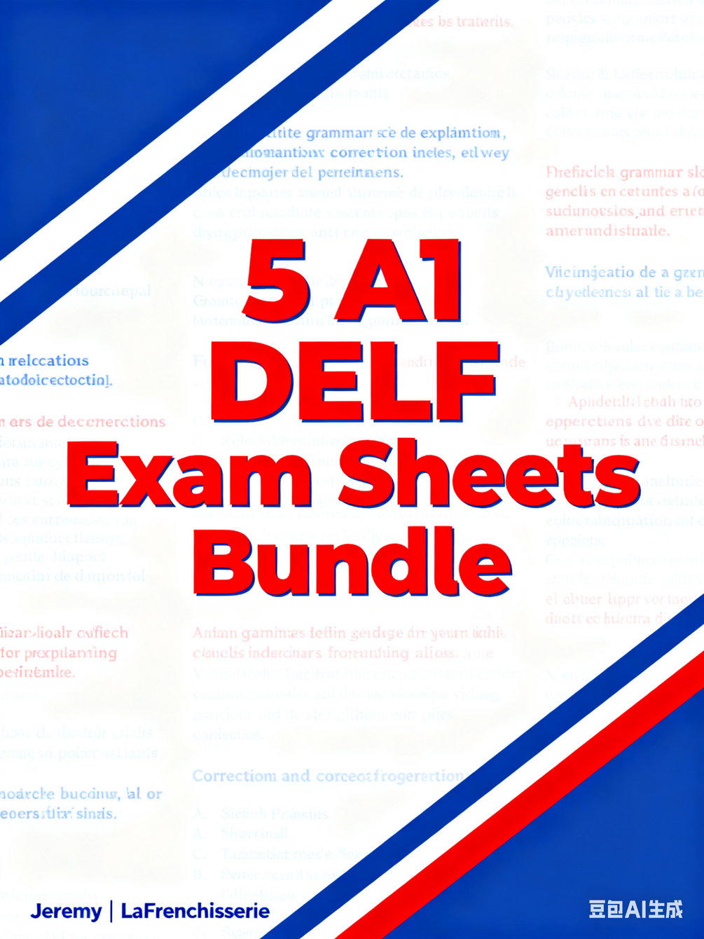A1 Bundle of DELF A1 exam sheet (A1 level) - LaFrenchisserie by Jeremy