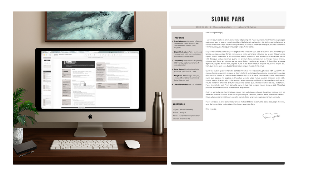 Premium Minimalist Kit - Canva Template : Resume & Cover Letter