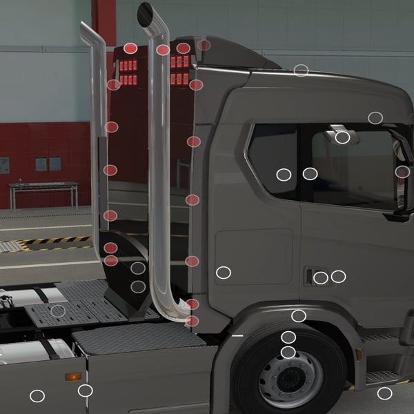 ,*[bwall tuning part] Scania NG back wall for short spoiler V2 by WC007 D3SIGN