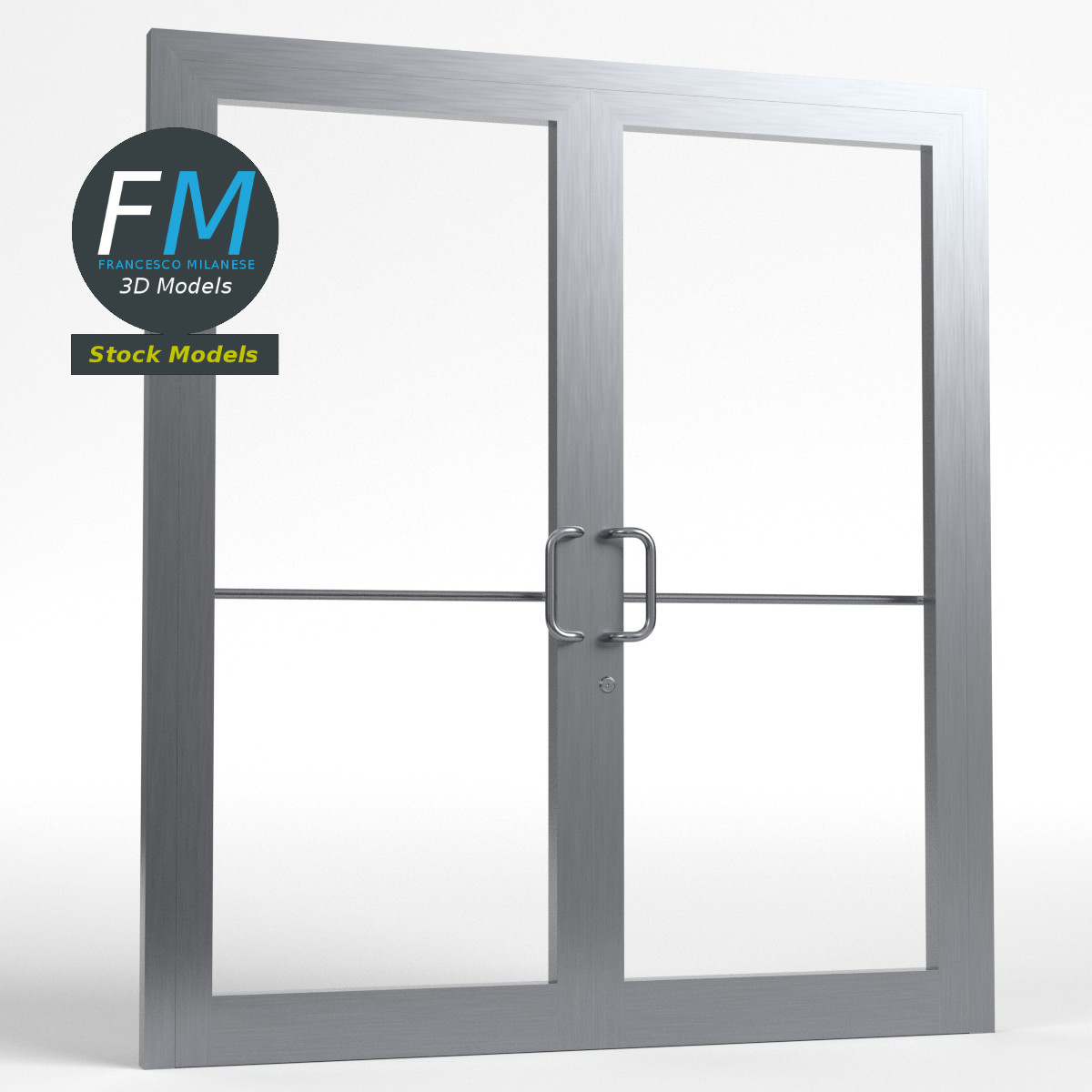 3D MODEL Double storefront glass door