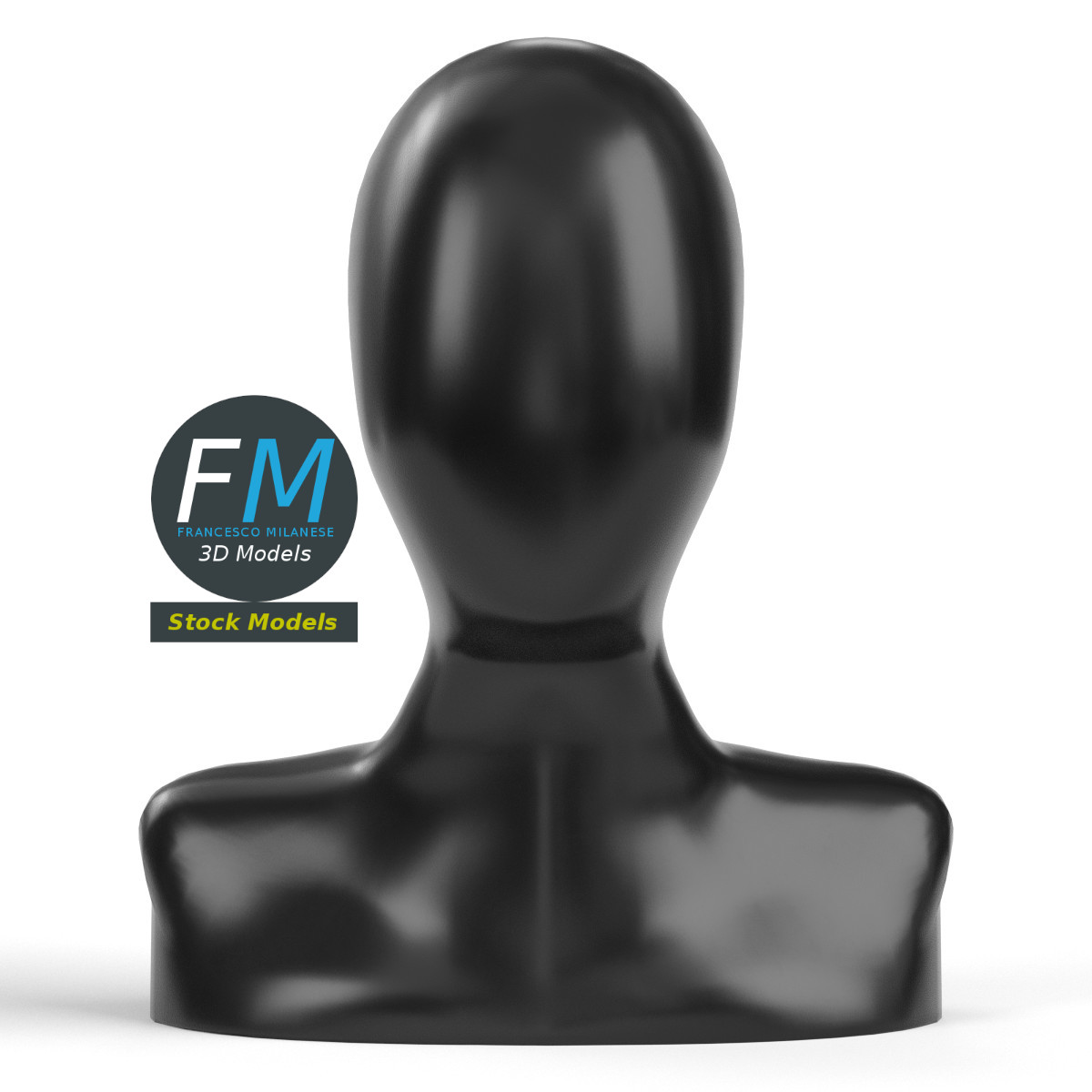 3D MODEL - Faceless mannequin head