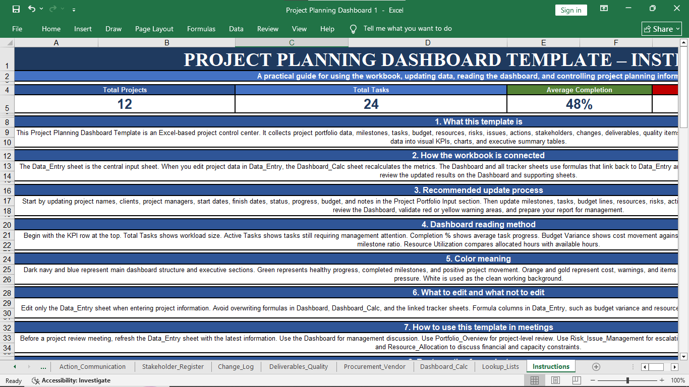 Project Planning Dashboard Preview 01
