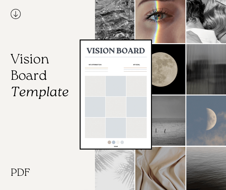 Vision Board Dream Board Printable PDF Template