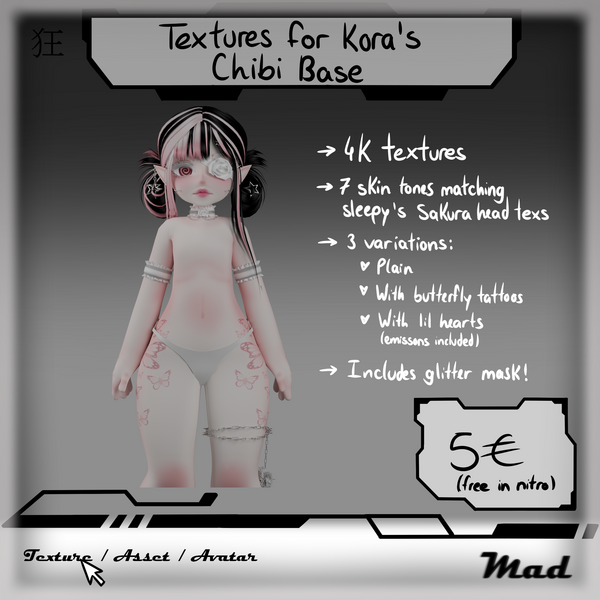 Textures for Kora's Stylized Chibi Base (Free in Nitro)