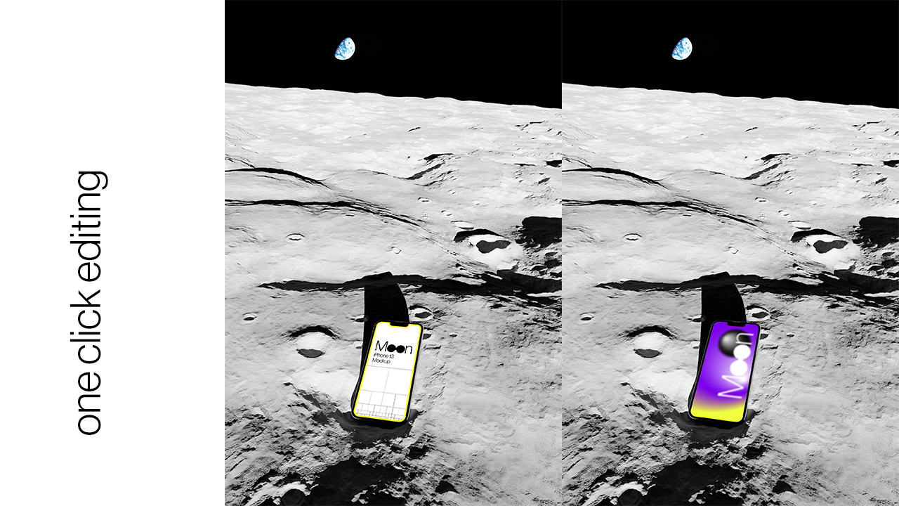 iPhone 13 Moon Mockup PM05