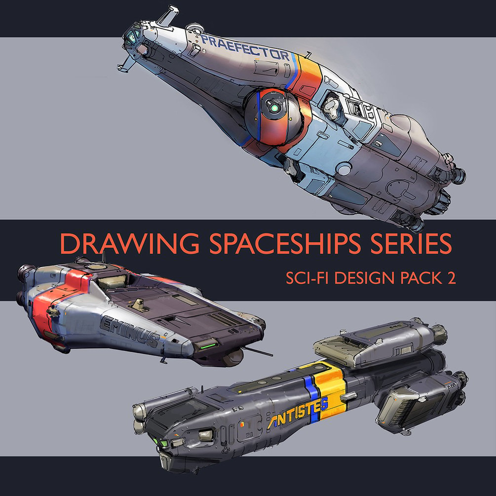 science fiction drawing spacecraft