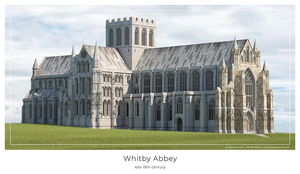 Whitby Abbey virtual reconstruction print yourself poster