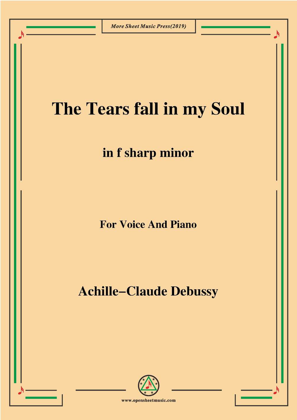 DebussyThe Tears fall in my Soul in f sharp minor,for Voice and Piano