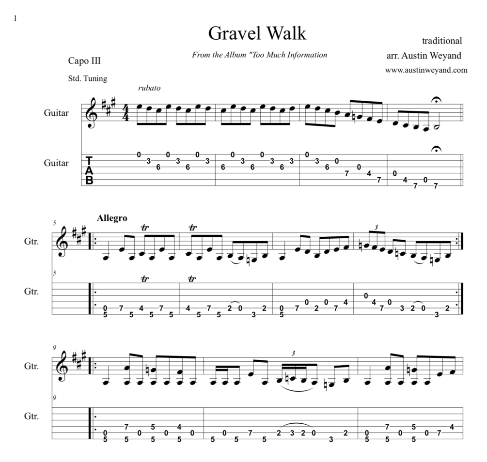 Gravel Walk (sheet music)