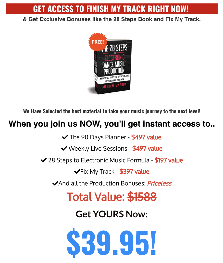 Join us NOW and Receive Your 28 steps book to Electronic Dance Music