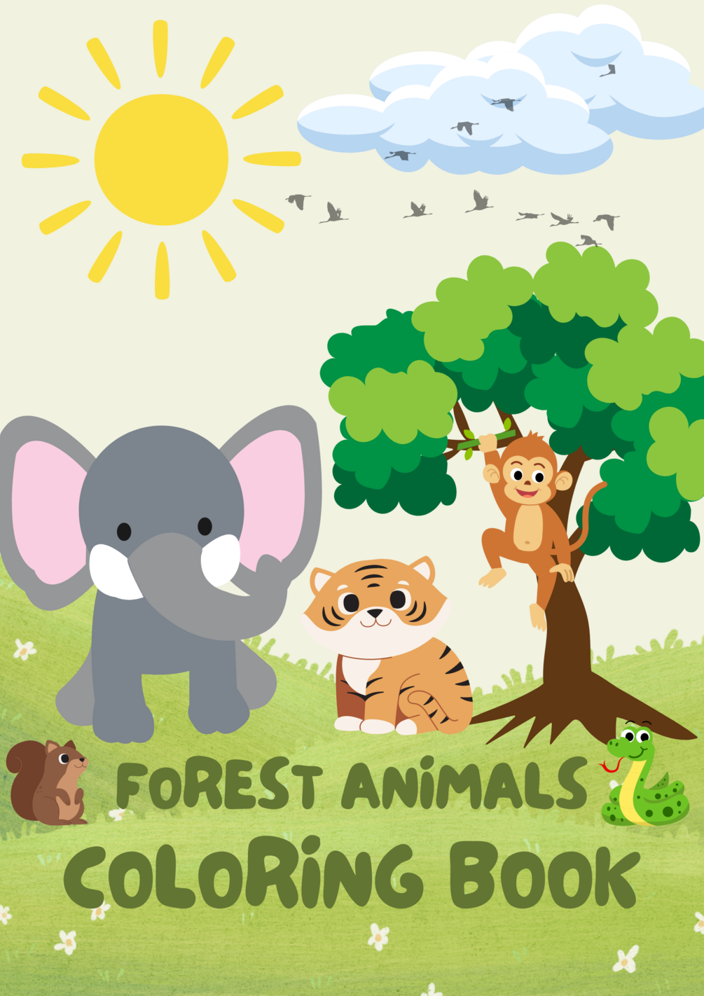 Forest Animals Coloring Book Cover