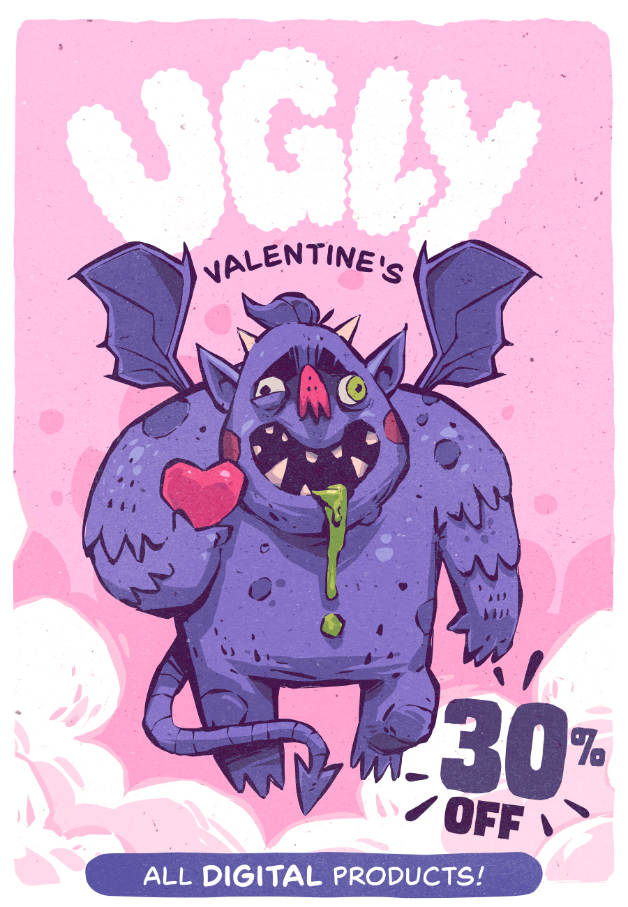[Gumroad] 30% OFF, Ugly Valentine's SALE! - Frankentoon Studio