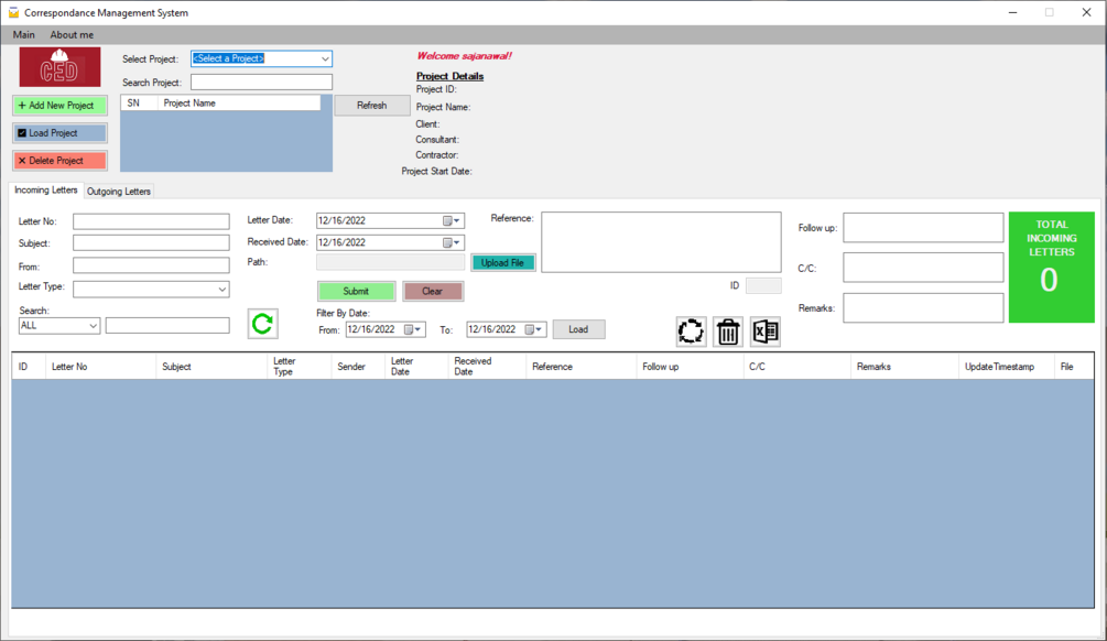 Correspondence Management System
