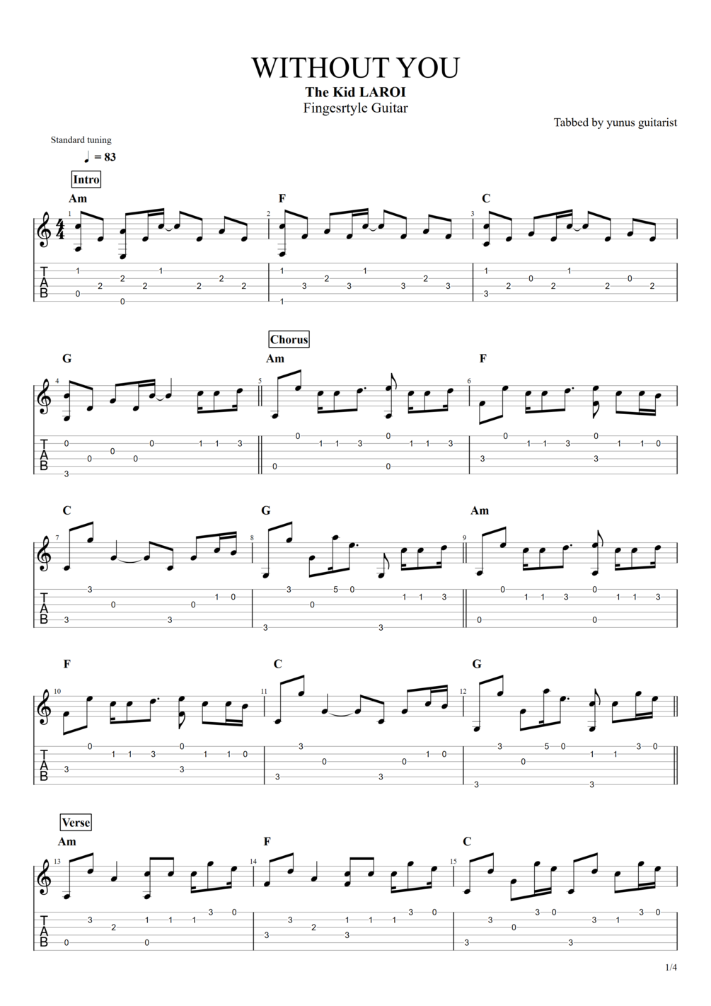 TAB. WITHOUT YOU The Kid LAROI