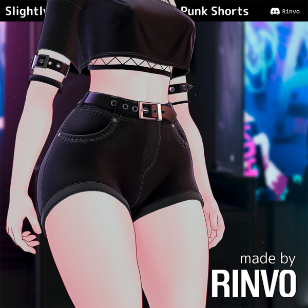 Slightly Punk Shorts (VRChat clothes rigged for GodMagician, GodRevenger, VRBase Egirl, Anime, Rindo) by Rinvo