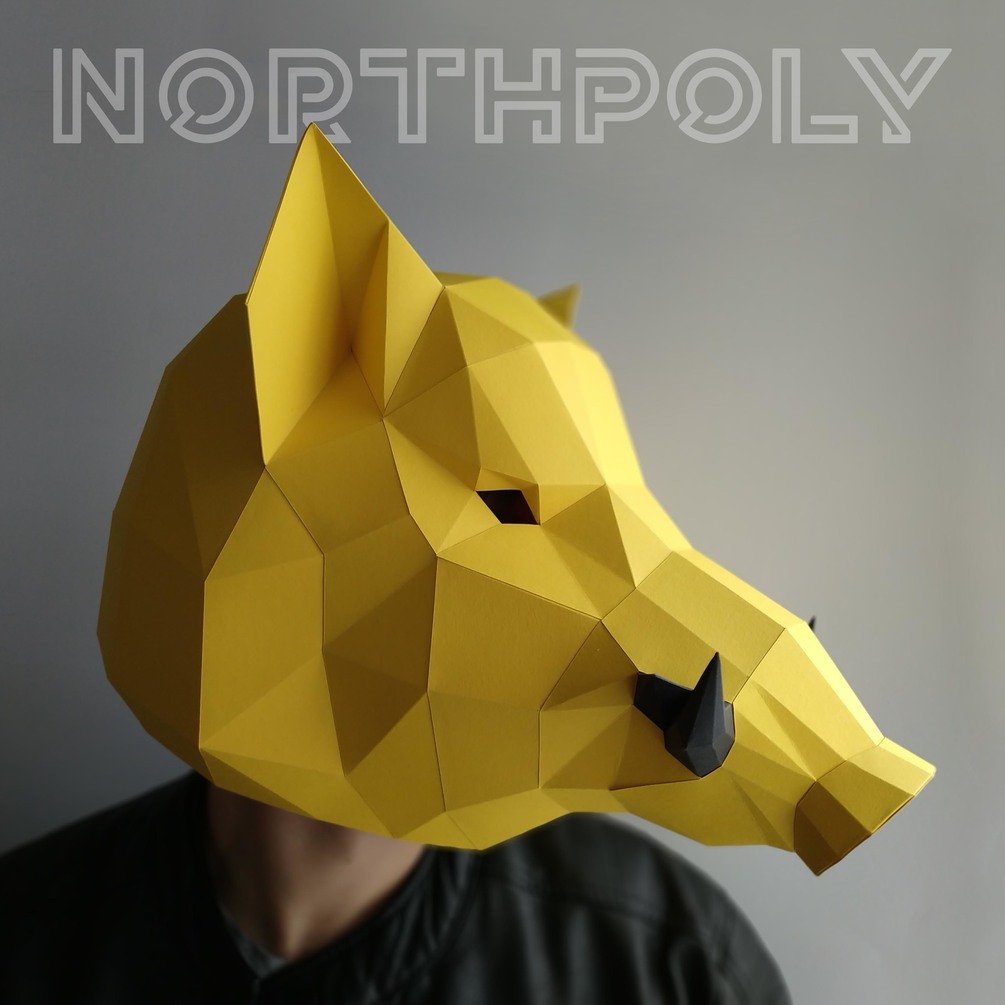 Boar Mask Papercraft, Hog Mask, Pdf, Gurko, Pepakura, Template, 3D ...