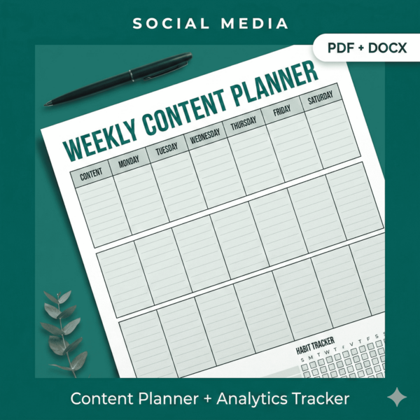 Social Media Content Planner + Analytics Tracker Preview