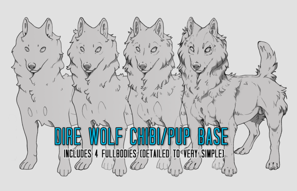 anime wolf pup base