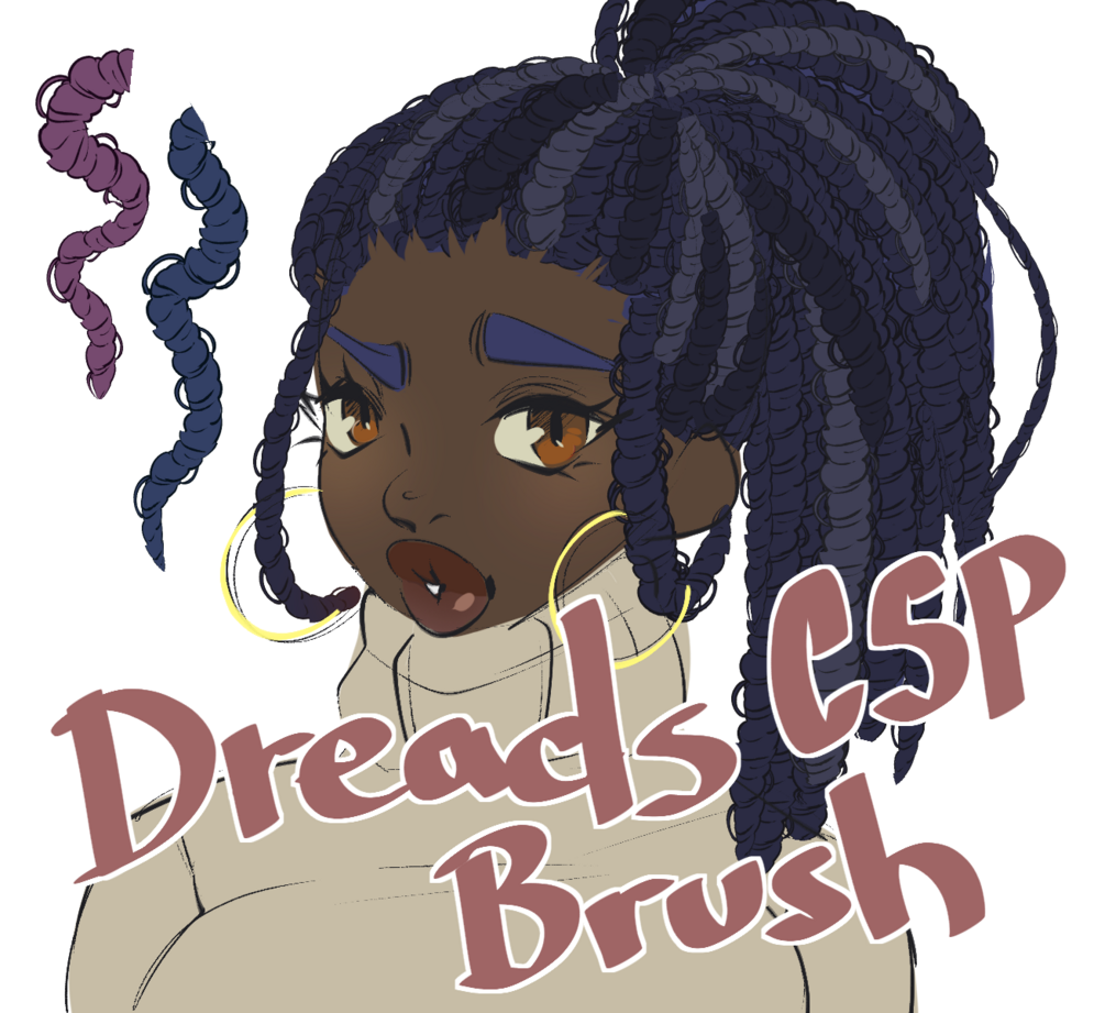 Dreads Hair Brush for Clip Studio Paint (CSP) - Classic/Twist