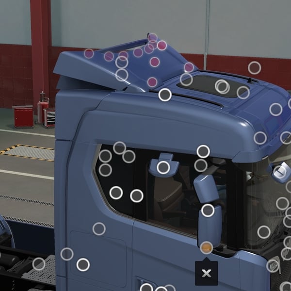 *[bar tuning part] Scania NG small back cab spoiler bar with slots by WC007 D3SIGN