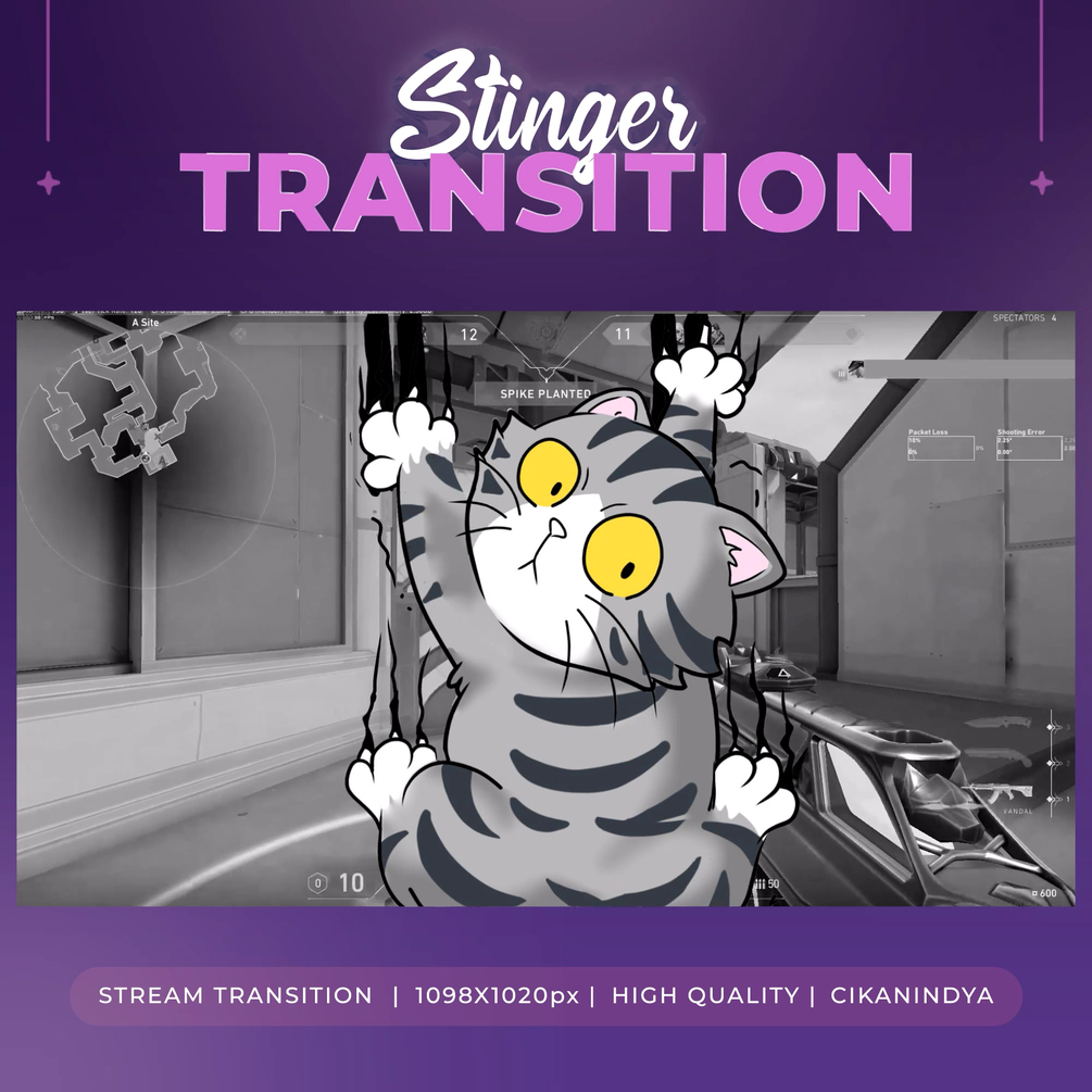 Animated Stinger Transition Cat Scratch | Cute & Clawing Overlay for ...