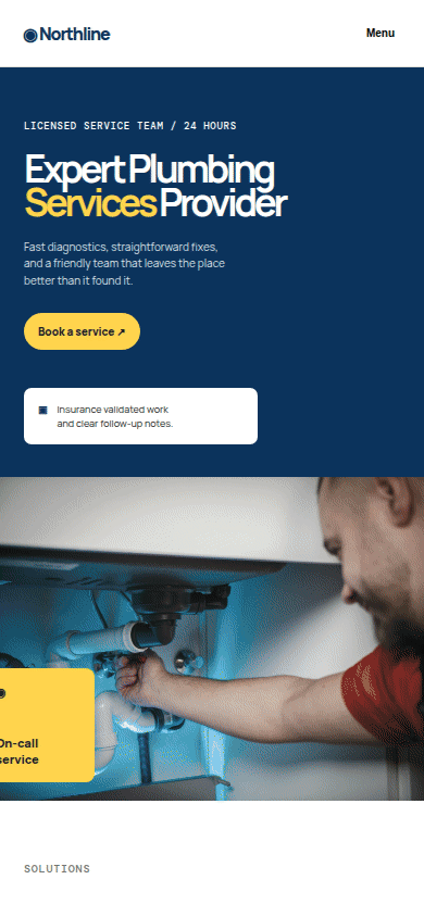 Desktop preview for Northline Plumbing — Plumbing Services Website Template