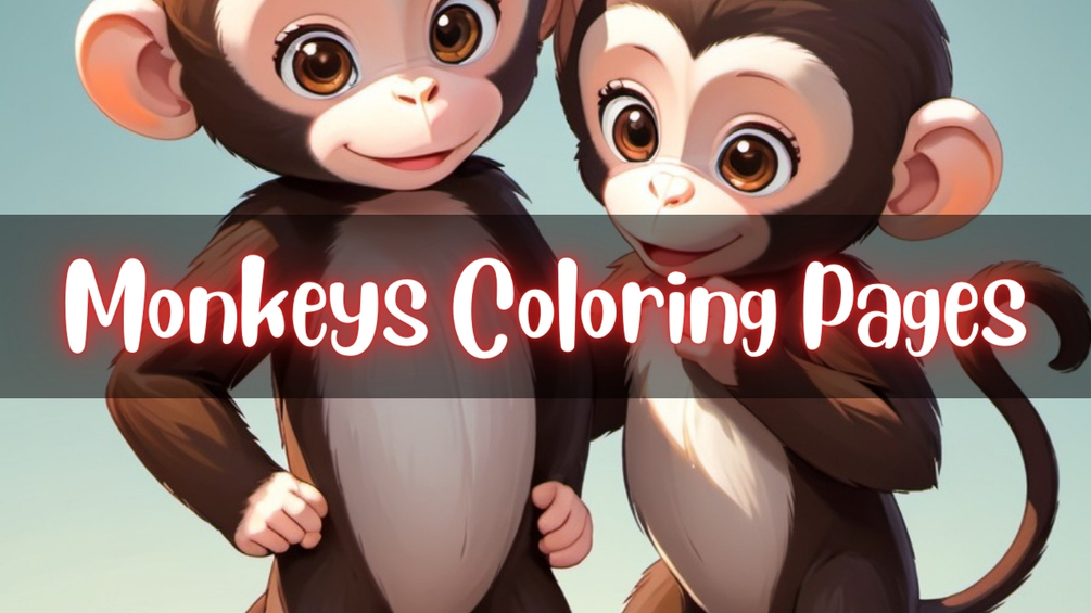 Monkey Love Coloring Book 100 Pages