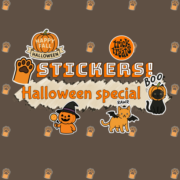 Cute Cat Halloween Stickers