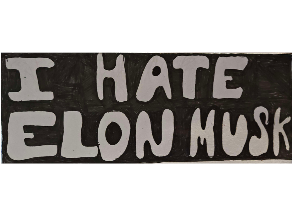 I HATE ELON MUSK stickers - hand drawn punk style sticker art