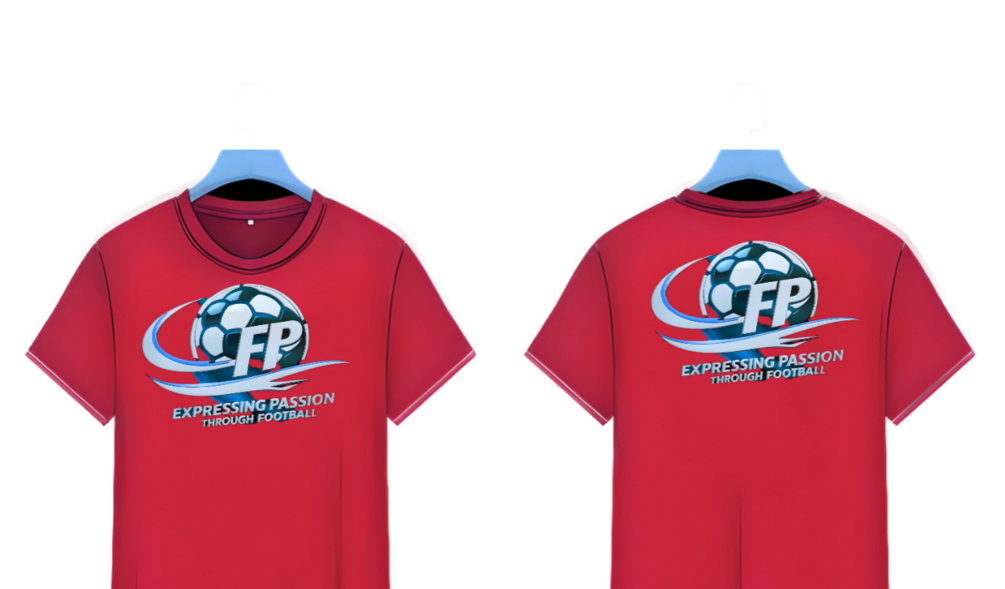 T-shirt Muckup Dark Red Color Expression passion Through Football