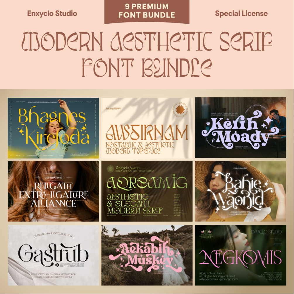 Modern Aesthetic Serif Font Bundle