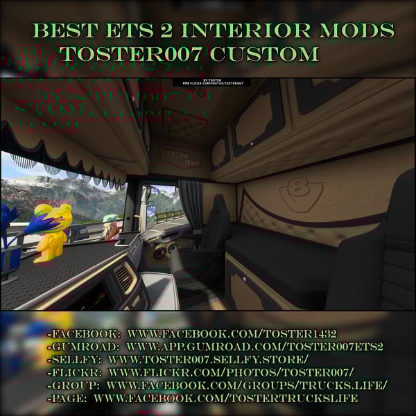 Interior Scania S/R Next Gen Dark V8 ETS 2 #70 OTHER COLORS by Toster007
